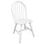 Chaise d'appoint à dossier Windsor en bois massif blanc