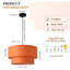 Luminaire suspendu en tissu orange à 2 niveaux Mid-Century