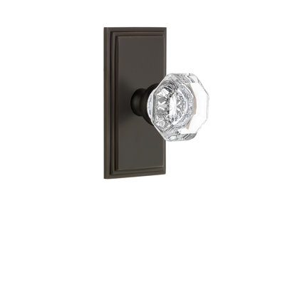 Grandeur Carré Plate Passage with Chambord Crystal Door Knob