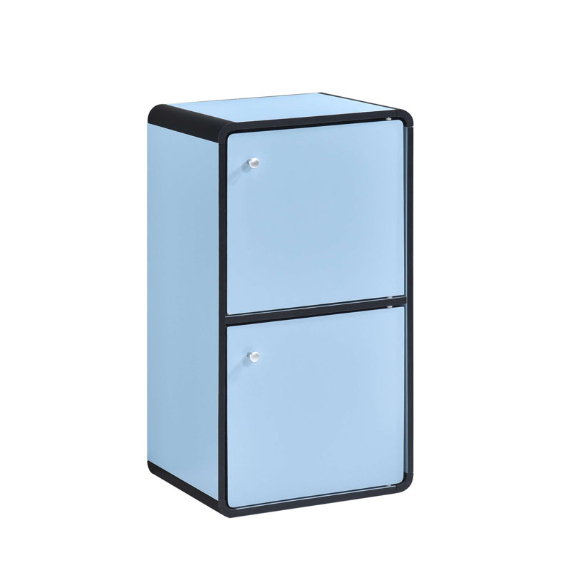 Bibliothèque à 2 cubes Jeremie, Bleu clair