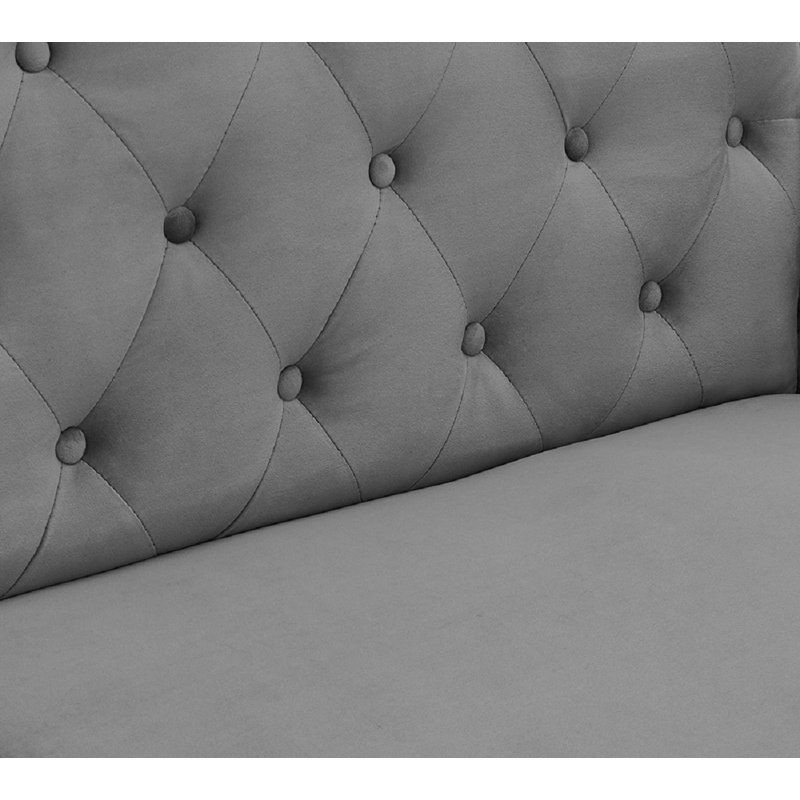 Hera 2 Seater Velvet Sleeper, Grey