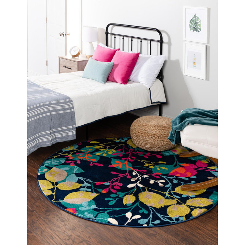 Analiese Floral Indoor Rug, Round 5'3"