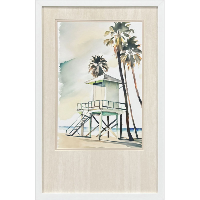 Boho Beachy, art encadré vert