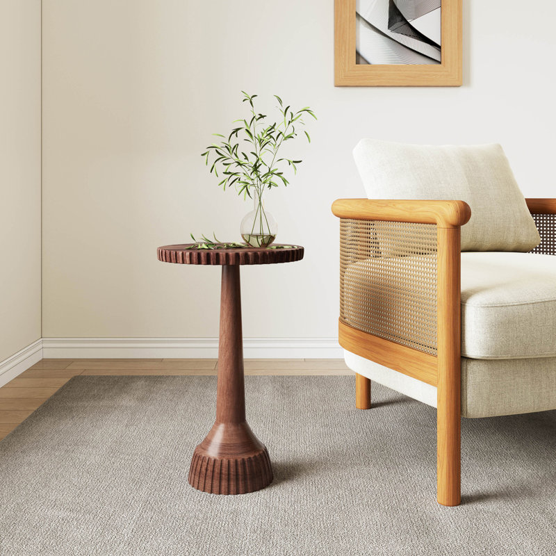 Table d'appoint de patio avec tablette, brun
