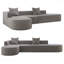 Canapé modulaire en L 110 po - tissu velours côtelé, siège désossé, siège très profond, canapé Cloud-1025154079