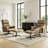Genuine Leather Accent Chair With Adjustable Headrest & Ottoman-1109528277