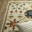 Tapis oriental en polypropylène tissé à la machine ivoire / or / orange-811255086