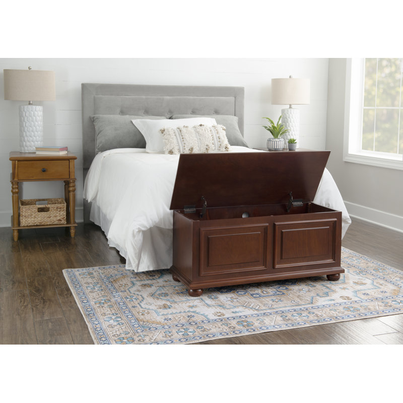 Glendale Solid Wood Blanket Storage Chest, Rich Cherry Brown