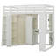 Lit mezzanine double gain de place avec grande armoire, design en bois pour usage domestique