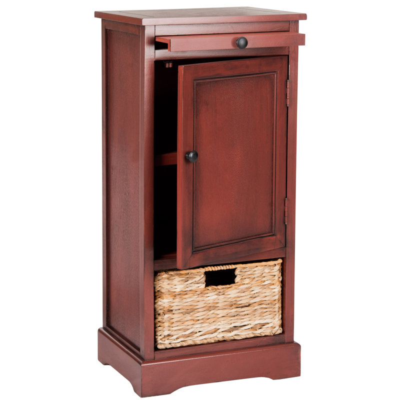 Solid Wood Accent Cabinet, Red