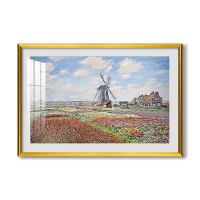 Tulip Fields with the Rijnsburg Windmill, 1886 - Claude Monet - Toile encadrée sur mesure