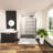 33" W x 72" H Matte Black Grid Shower Screen, 5/16'' Tempered Safety Glass Fixed Shower Panel