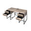 Table de bureau en chêne rustique avec une capacité de tiroir abondante
