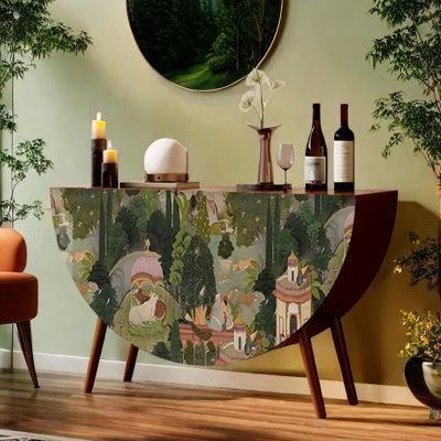 Buffet peint en demi-lune