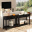 Console étroite en bois avec tiroirs et tablette de rangement, parfaite pour les entrées, les couloirs et les salons, noir