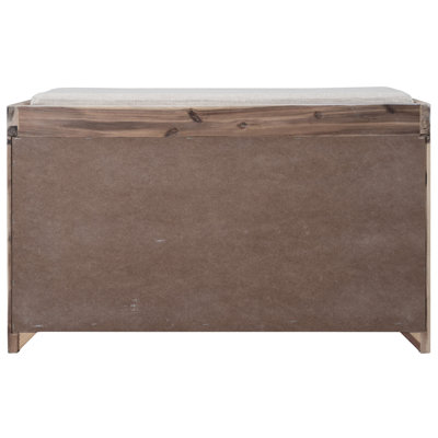 Storage Bench with Removable Basket and 2 Drawers, Fully Assembled Shoe Bench with Removable Cushion by Wildon Home