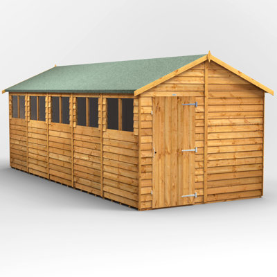 Powersheds 20 x 8ft Timber Overlap Garden Shed