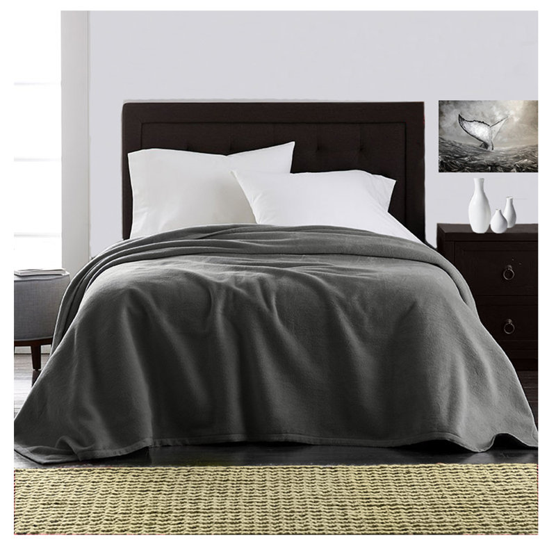 Plain Weave / Muslin Throw Blanket, Queen, Charcoal Grey