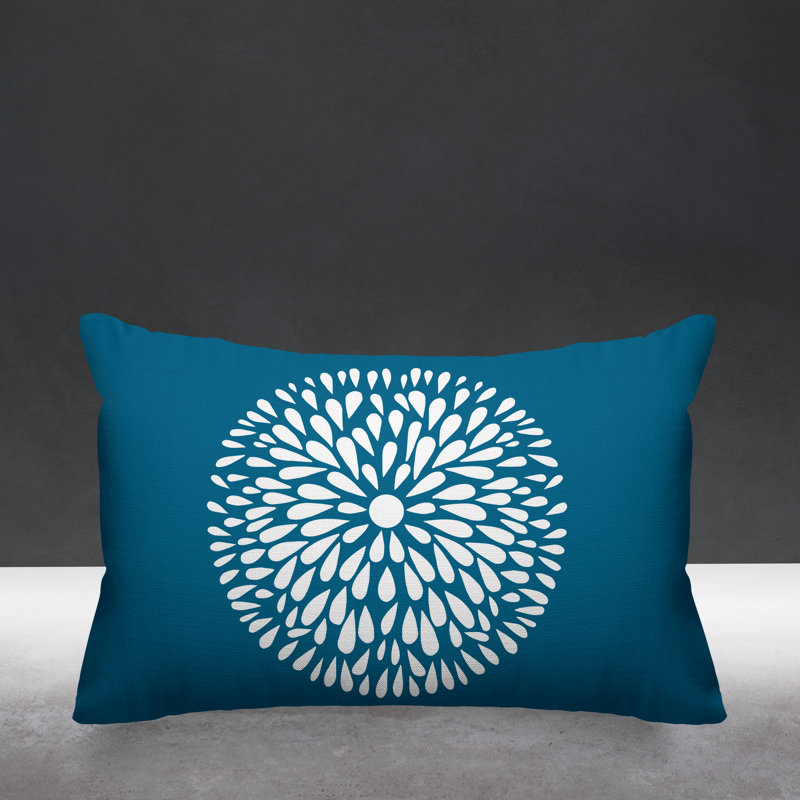 Coussin Pheobe, 14 po x 20 po, Turquoise, Rectangle