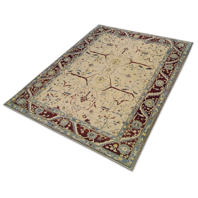 Jozan Hand Woven Wool Oriental Area Rug, Rectangle 6' x 9'