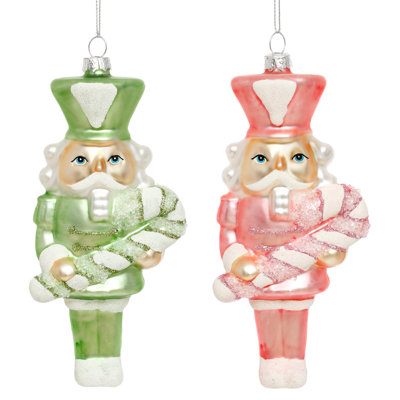Nutcracker Candy Cane Ornament - 5.5 Inches Set Of 12