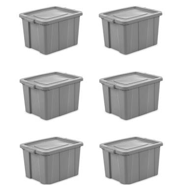 Sterilite 30 Gallon Plastic Storage Box, Gray 