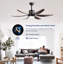 Ventilateurs de plafond modernes et minimalistes avec lumières et moteur à courant continu réversible noir mat 6 vitesses-130156625