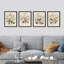 Reproduction d'art floral encadré de 4 fleurs rétro vintage-97770291-97770292