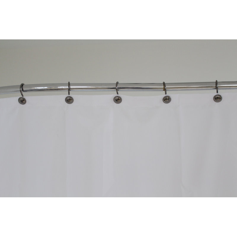 Nickel Button Design Rust-Resistant Shower Curtain Hooks Set