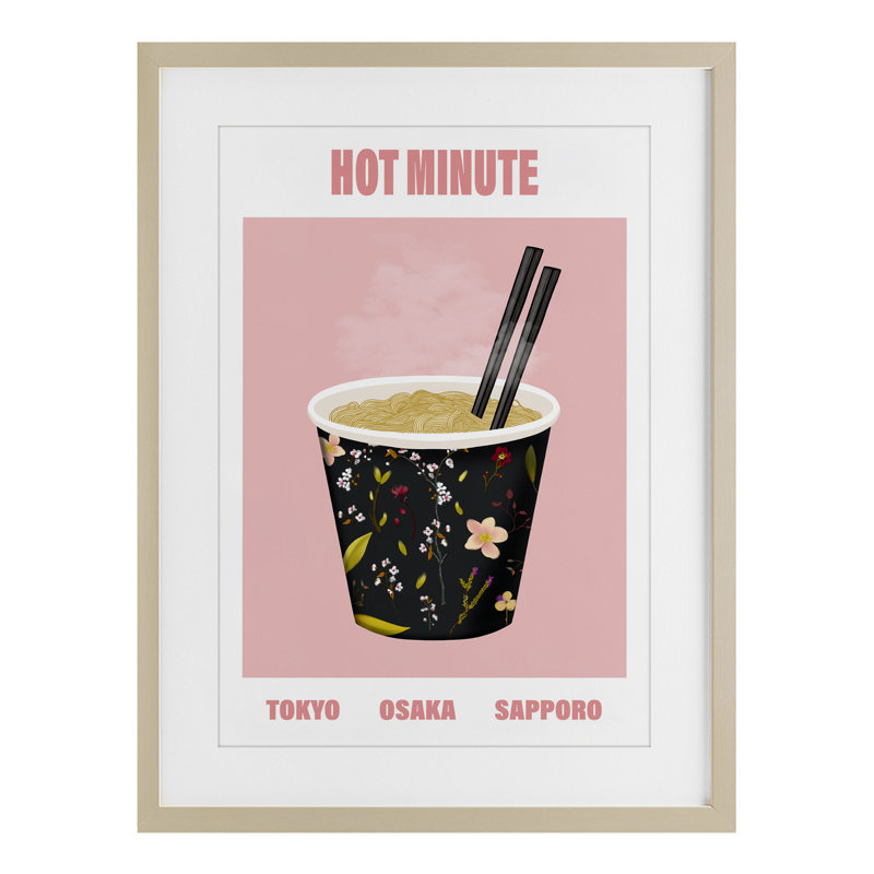 «Hot Minute Cup of Noodles», reproduction encadrée sous verre, design par A Barefoot Stylist, H 23 po x l 17 po