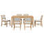 Ensemble de table de salle à manger 7 pièces pour 6 personnes, 1 table de salle à manger rectangulaire en bois pour 6 personnes avec chaises rembourrées-247578870