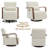 Solid Wood Upholstered Swivel Armchair-554320651