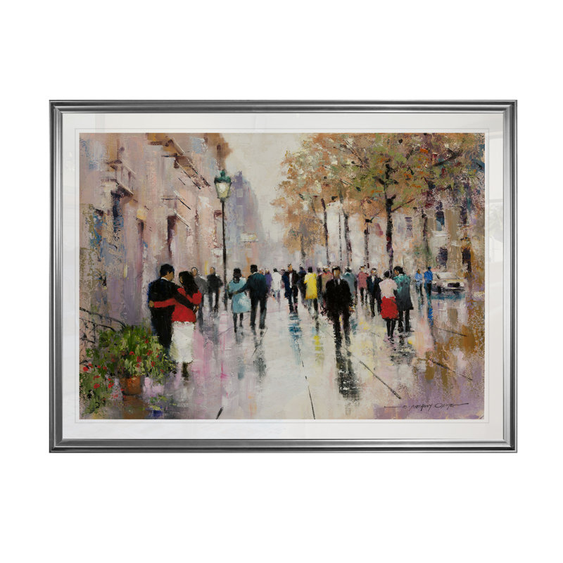 « paris, après-midi ii », impression, H 20 po x l 24 po x P 1,5 po, Cadre argenté