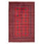 Tapis noir / rouge noué à la main de conception unique 6 pi 4 po x 9 pi 8 po Ajkun