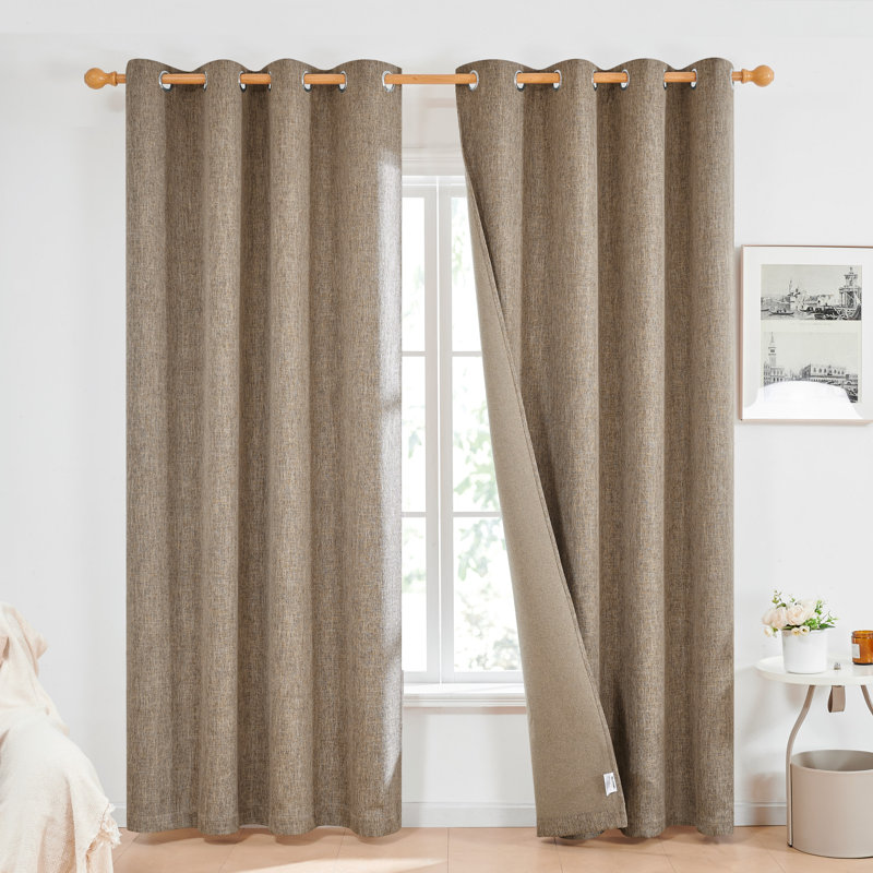 Milay Blackout Grommet Curtain Panel, 52" W x 63" L, Coffee