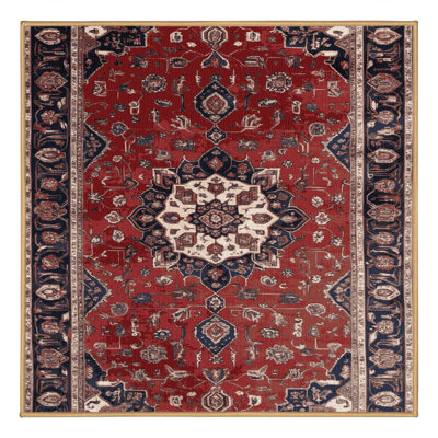Machine Washable Persian Brown Area Rug