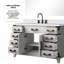 48 po X P 22 po D Meuble-lavabo simple avec comptoir en quartz blanc, robinet et Miroir
