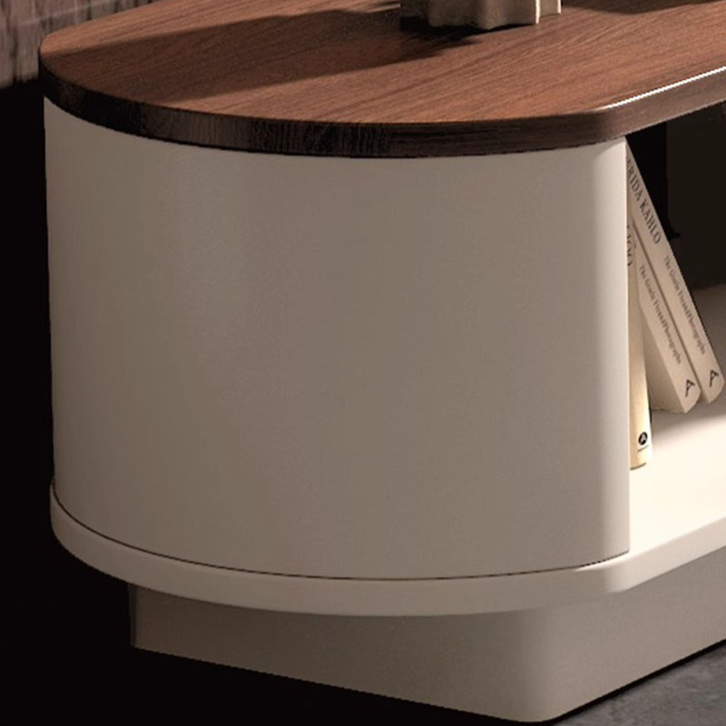 Meuble télé en bois manufacturé noyer et beige