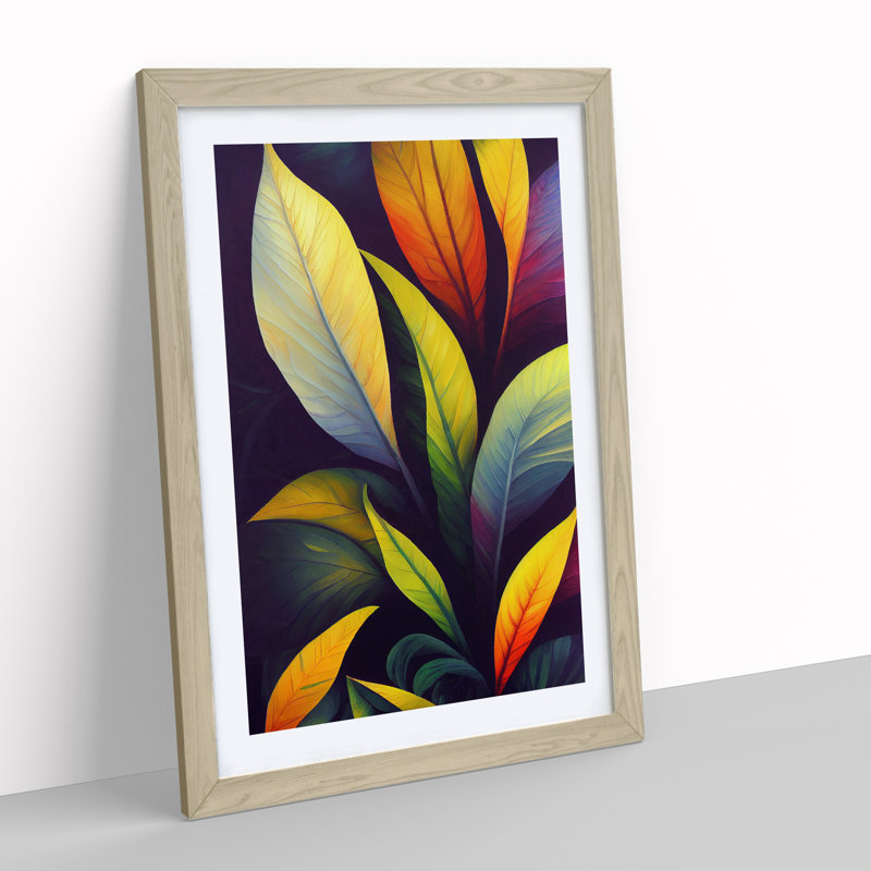Leaves - Framed Print, 64cm H x 46cm W x 2cm D, Oak