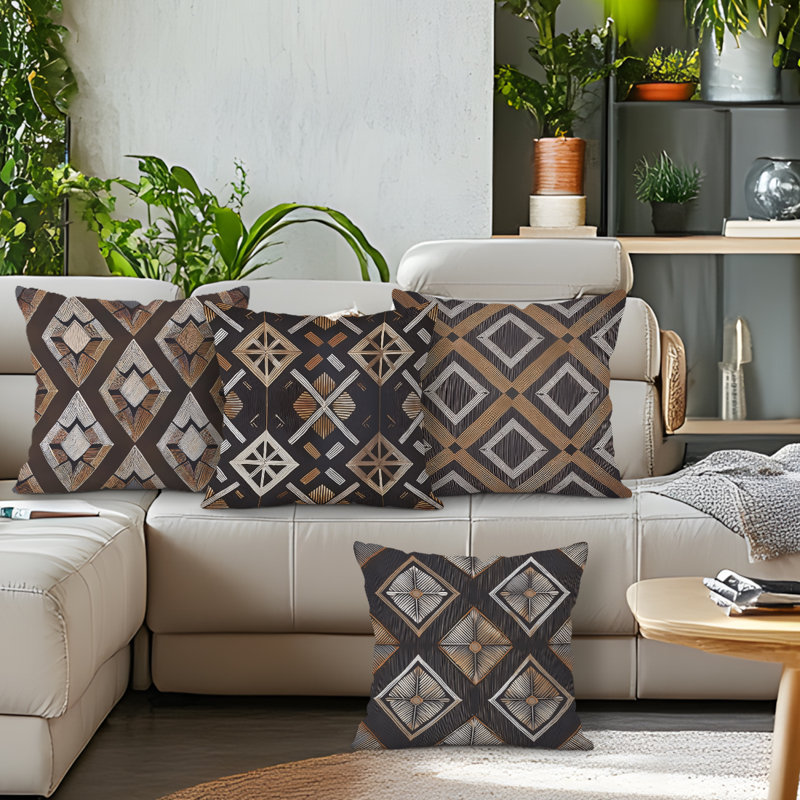 4 Pcs Bohemian Pattern Decorative Pillow Covers