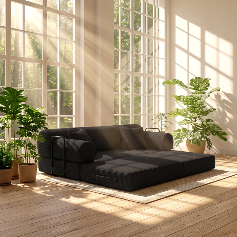 78.74 " Corduroy Sofa Bed