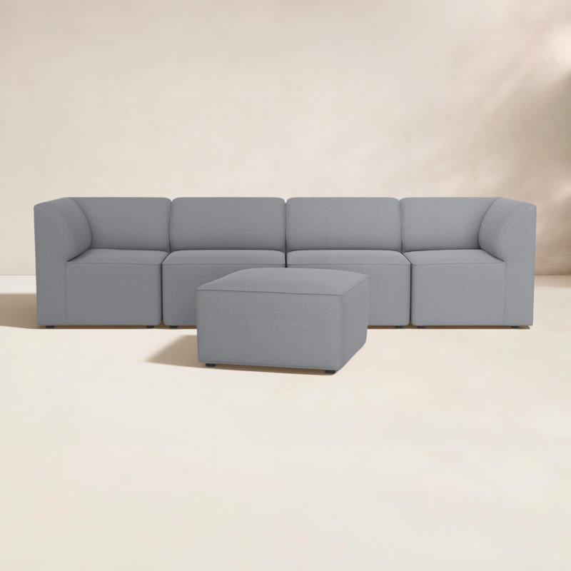 Big Joe Patio 5 Piece Outdoor Sectional, Smoke Gray