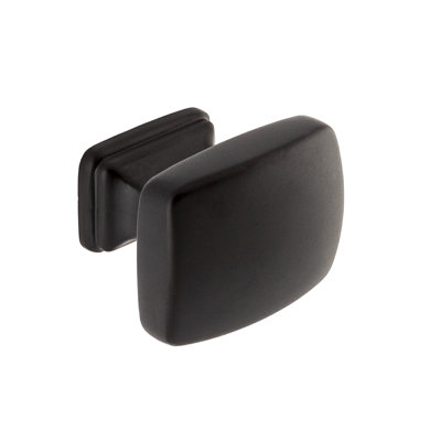 Grayson 1 1/4" Length Matte Black Rectangle Knob