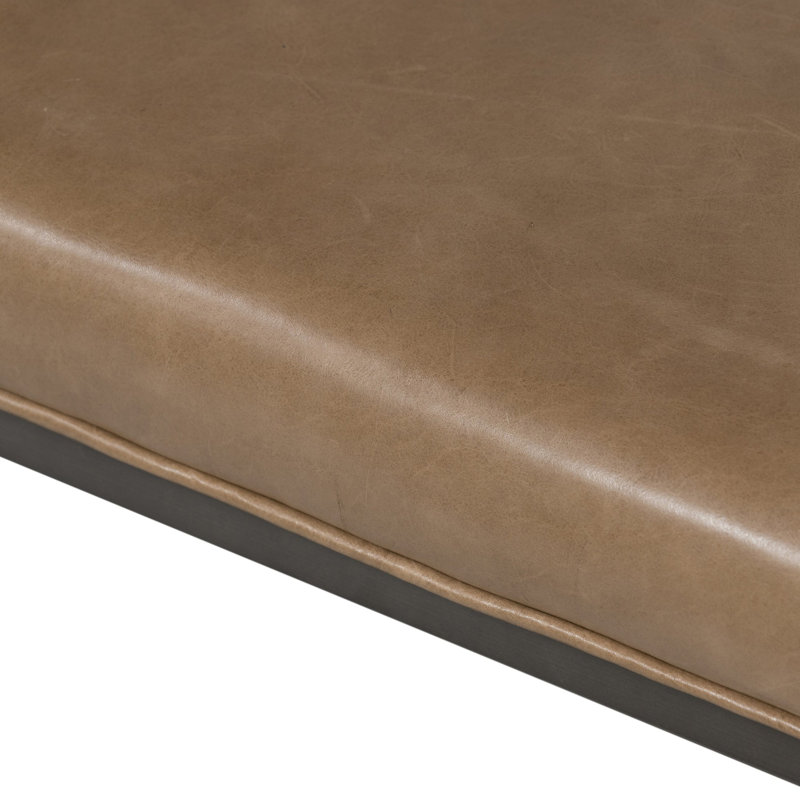 Beaumont Leather Dining Bench, Dakota Warm Taupe