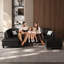 Canapé en cuir surdimensionné de 97,5 po pour canapé de salon en forme de L avec repose-pieds-998969001