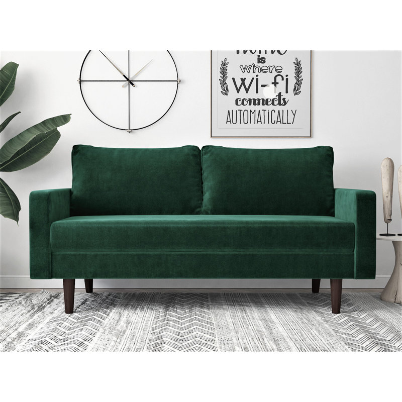 Rieger 71.6'' Velvet Sofa, Green Velvet