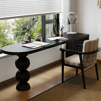 Black Half-Circle Solid Wood