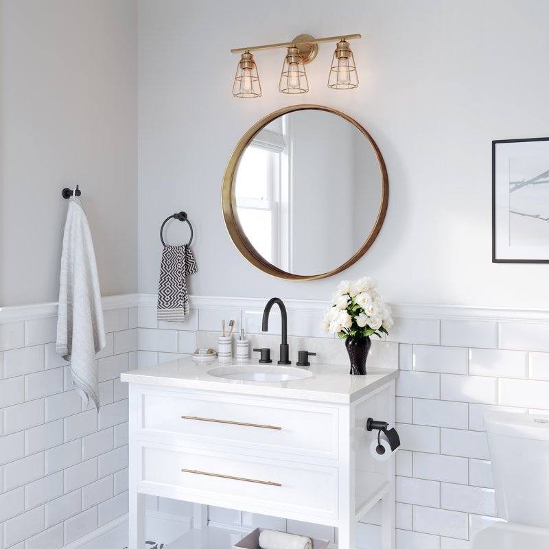 Emmayn 3-Light Dimmable Gold Bathroom Vanity Light