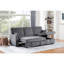 Canapé-lit modulaire en tissu gris foncé Emmy