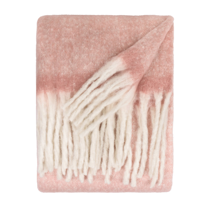 Cozy Machine Woven Throw Blanket, Pink